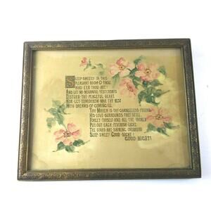 Lithograph Night Prayer Wooden Frame Dogwood